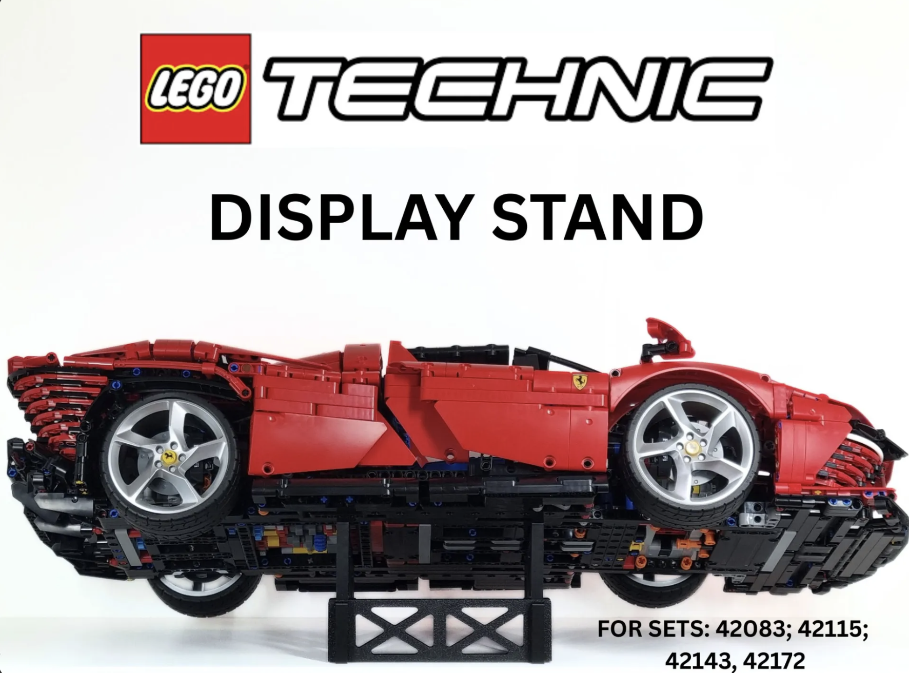 Универсална стенна стойка за LEGO Technic Supercar (42083, 42115, 42143, 42172)